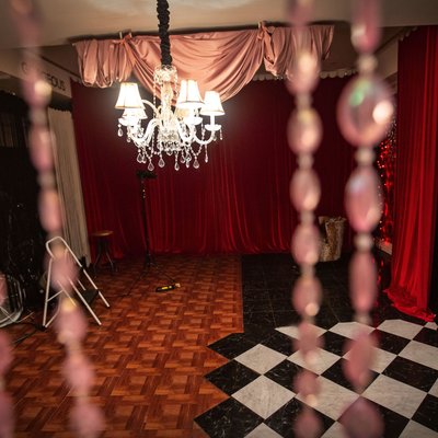 red room with different sets