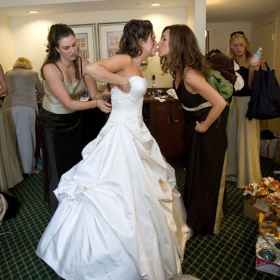 Bridesmaids Bustle Wedding Dress