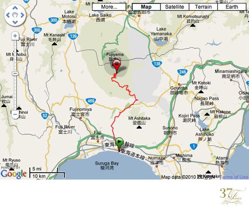 Mt Fuji Sea to Summit Map