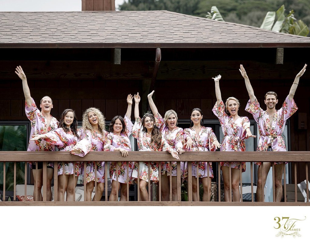 Janel Parrish Bridal Party in Matching Robes