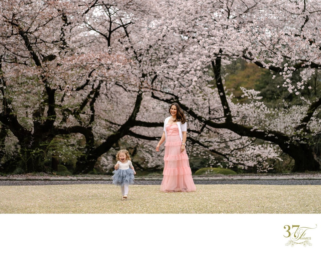 Tokyo Cherry Blossom Symphony: Mother-Daughter Portrait