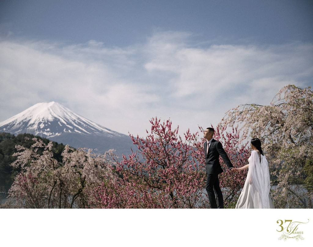 Mt. Fuji Cherry Blossom Wedding Photography