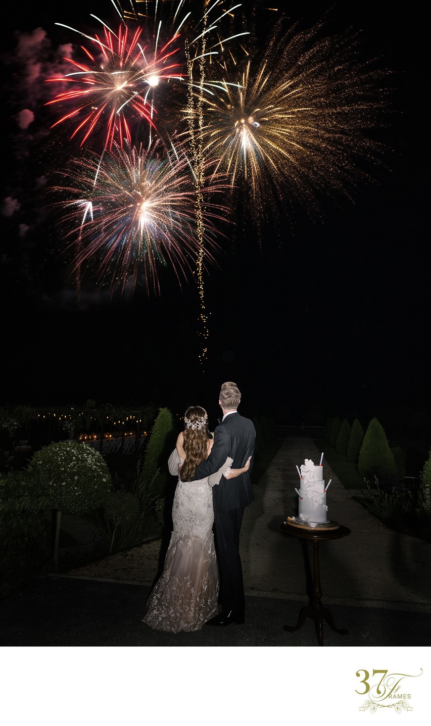 Fireworks Ignite the Night Château de Jalesnes Wedding