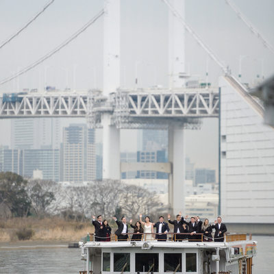 Tokyo Wedding Photographer | Bridal Party on Tokyo Bay