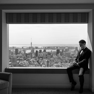 Getting Wedding Ready with a View of Tokyo