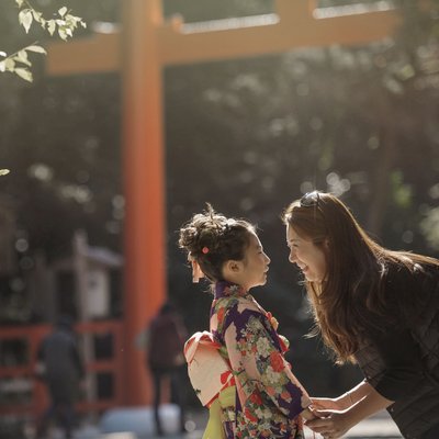 Mother Daughter Moment in the Sunlight | Kyoto