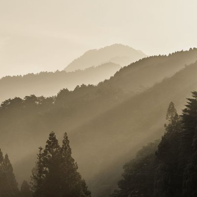 Sunbeams and Mist at Sunrise | Kiso Valley