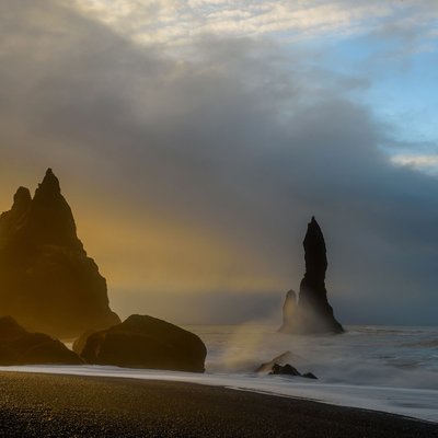 Reynisfjara Black Sand Beach at Sunrise | Iceland