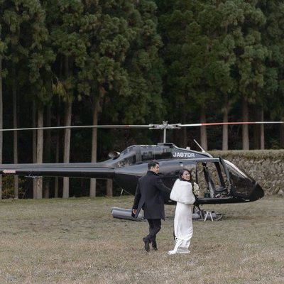 Elopement in Japan | Helicopter Farewell
