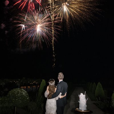 Fireworks Ignite the Night Château de Jalesnes Wedding