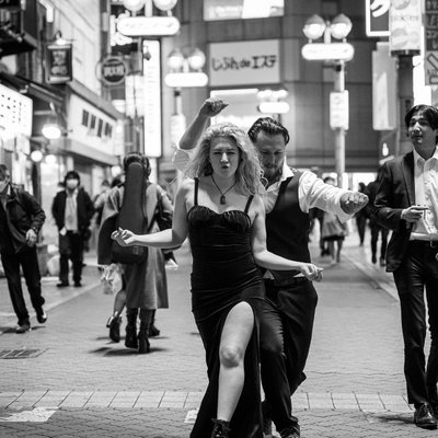 Dancing in Tokyo's Neon Glow: Engagement Photos 