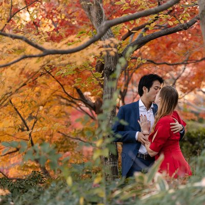 Tokyo's Fall Colors for Engagement Photography