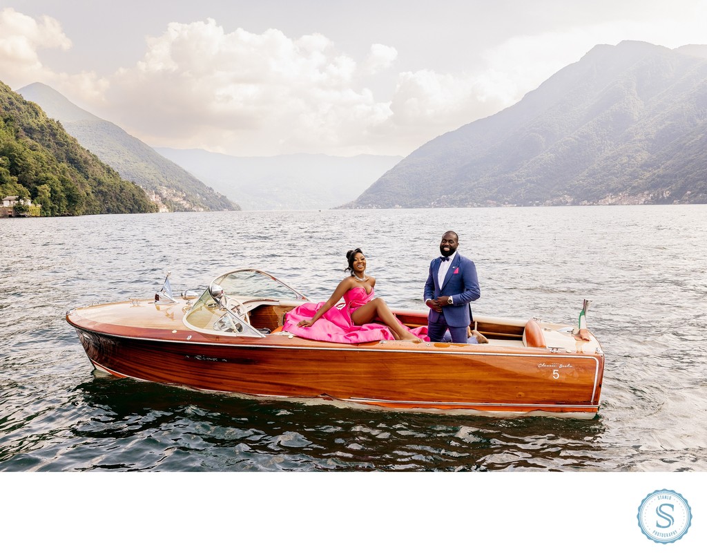 Boat Lake Como Engagement