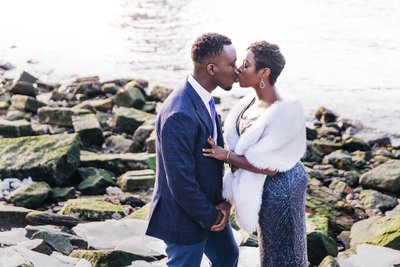 Dumbo Engagement Photos | Romantic Kiss Shots in NYC