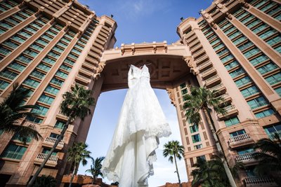 Atlantis Bahamas Wedding Dress Shot