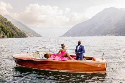 Boat Lake Como Engagement