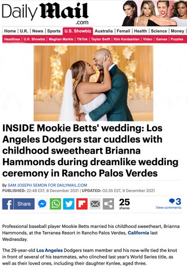 Mookies Betts Wedding Mag