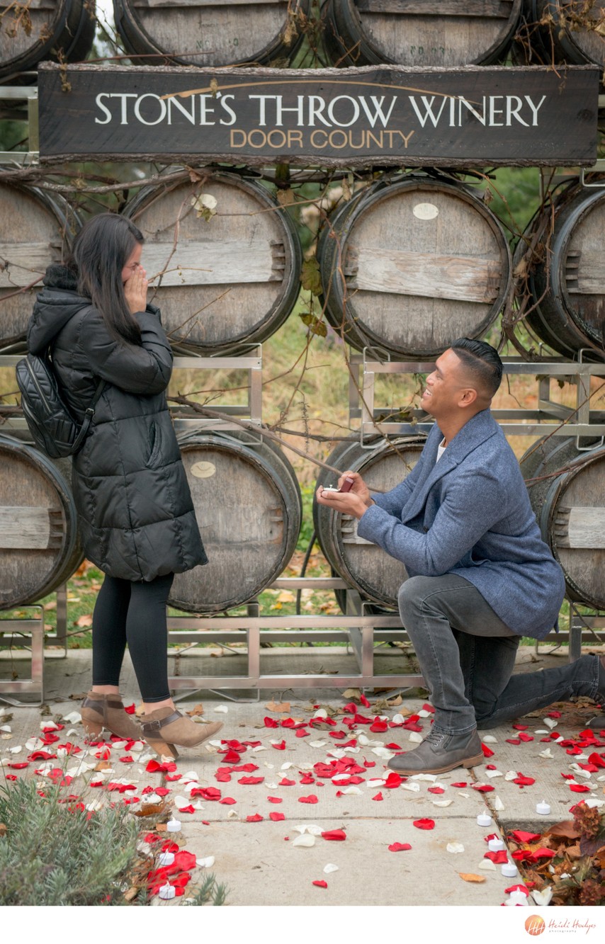 Proposal photography at Stones Throw Winery