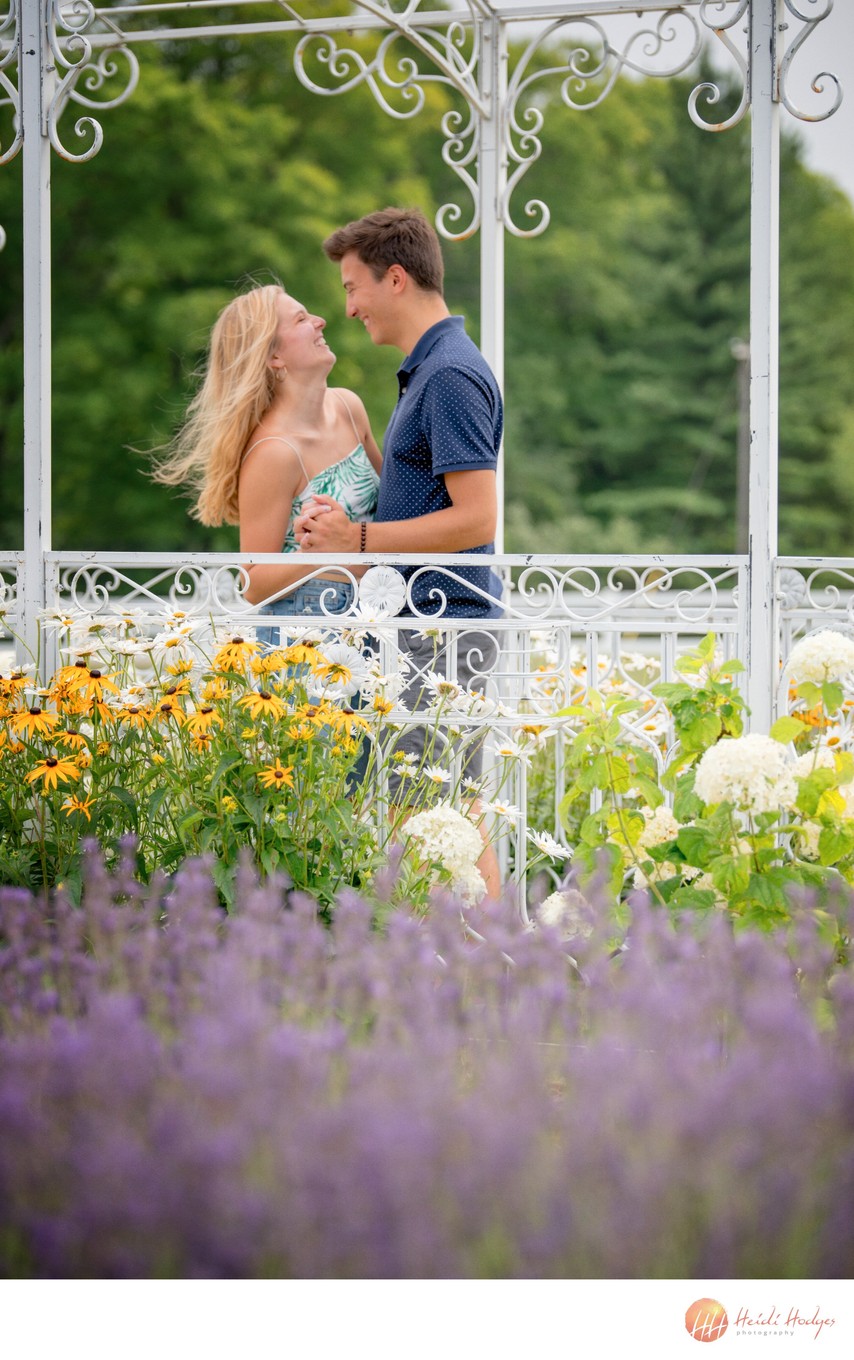 Engagement love at Fragrant Isle Lavender fields