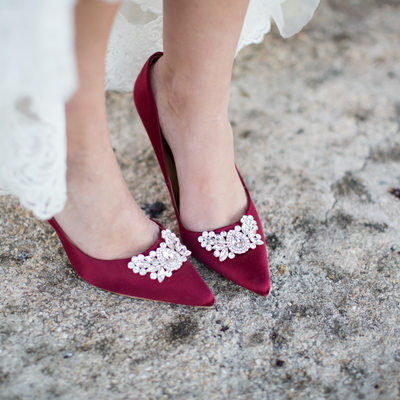 red badgley mischka bridal shoes