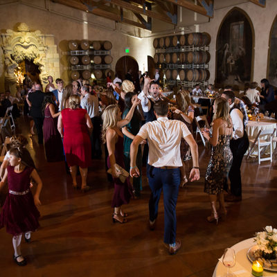 Wedding reception at Jacuzzi Winery Barrel Room