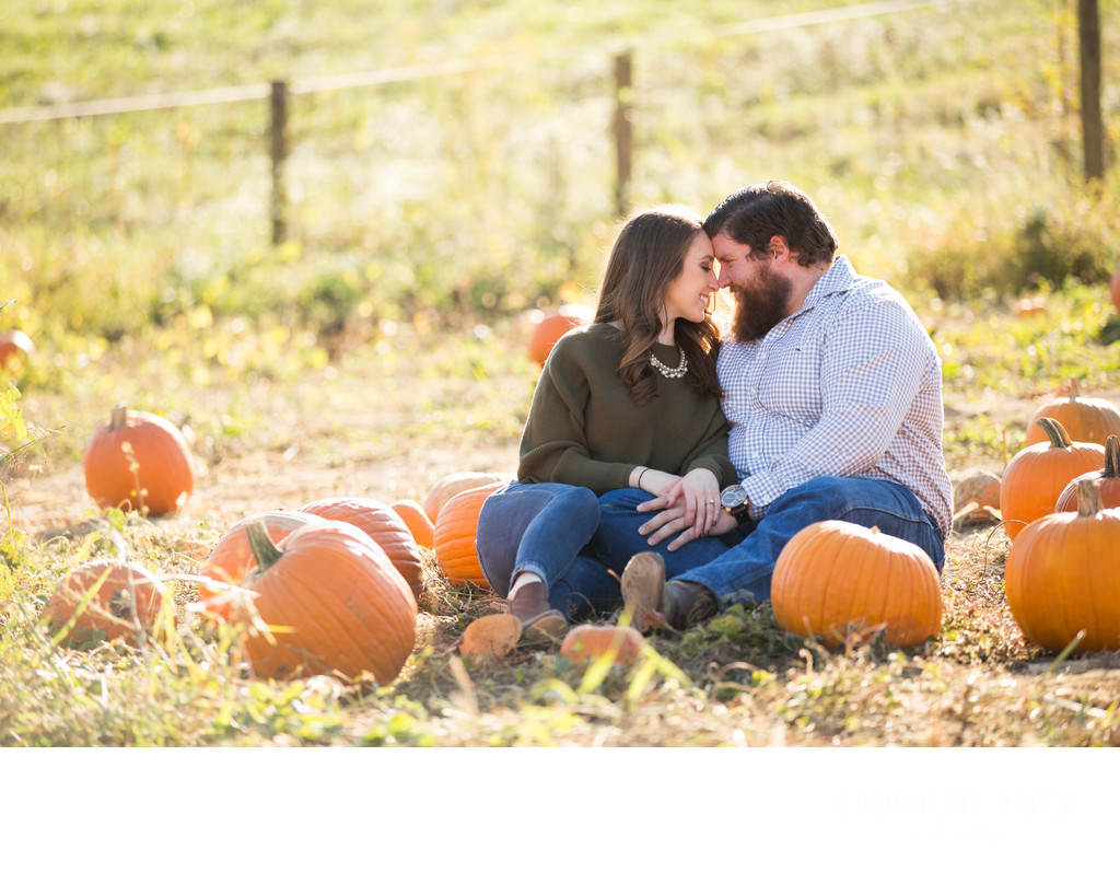 Fall Engagement Session at the Pumpkin Patch