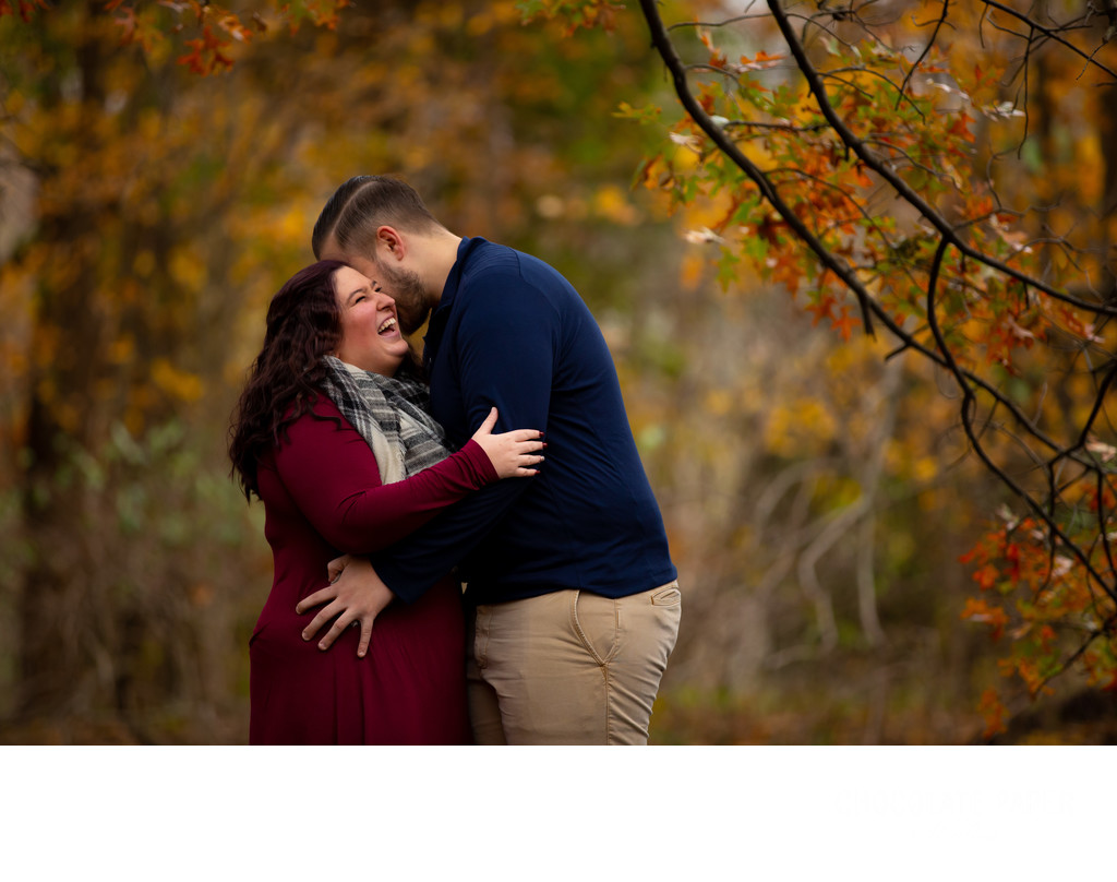 Fall Engagement Session in Rowe Woods