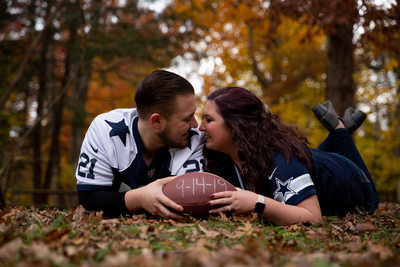 Fall Engagement Session in Rowe Woods