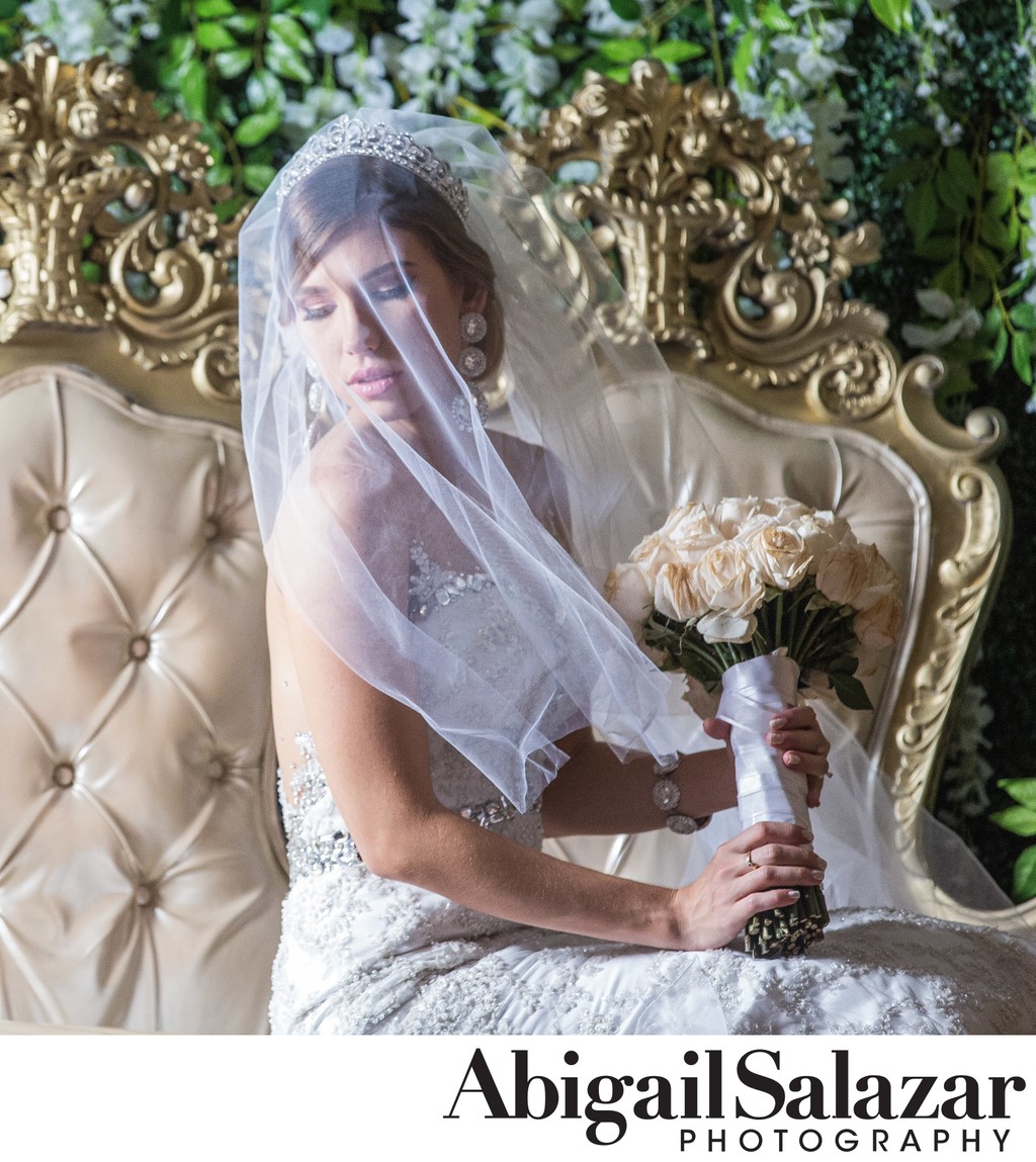 Bridal Portrait with bouquet & veil inspiration
