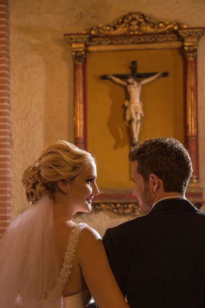 Catholic Weeding: Bride and groom looking at each other