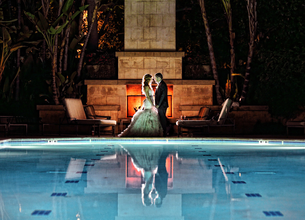 Los Angeles Wedding, Hotel Pool Nightshot