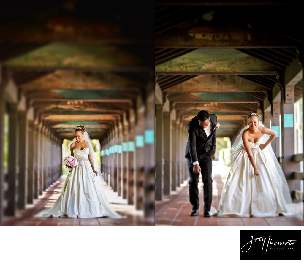 Langham hotel pasadena wedding bride and groom dancing