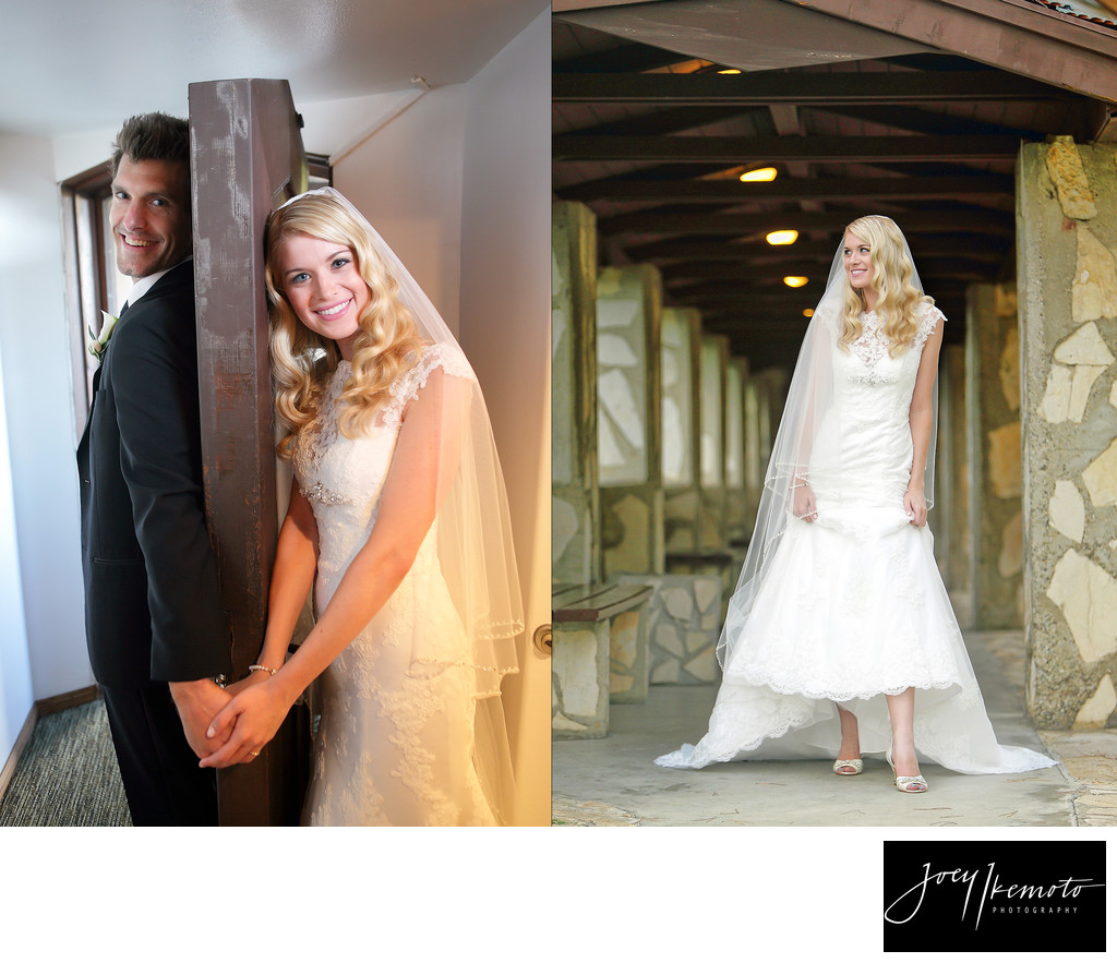 wayfarers chapel wedding, brides first touch