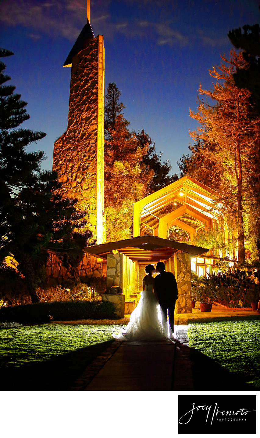 Beautiful Wayfarers Chapel Night Wedding