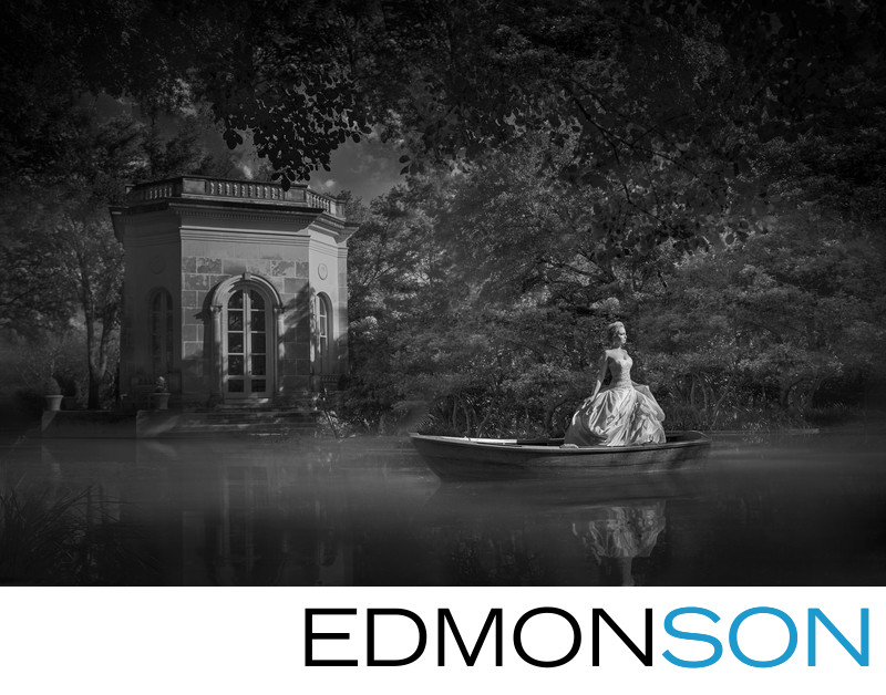 Epic Floating Bridal Portrait At Private Austin Estate