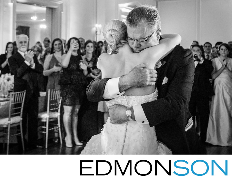 Father Holds Daughter At Brook Hollow Wedding Reception