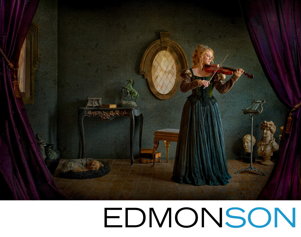 Vermeer Inspired Fine Art Photography - Woman Violin