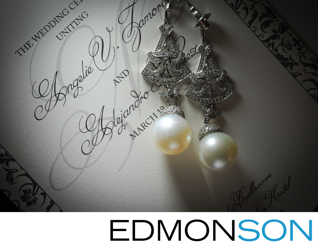 Wedding Details Of Pearl Earrings At Crescent