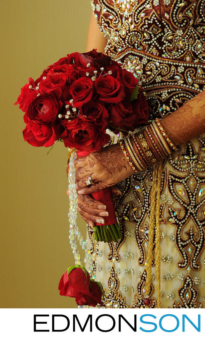 Indian Wedding Bouquet Of Red Roses