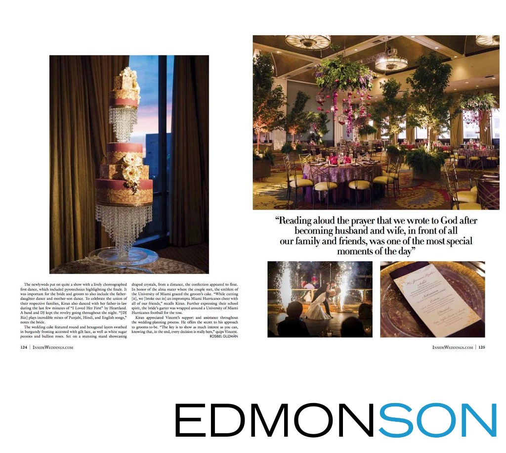 Fusion Wedding Published In Inside Weddings Spring 206
