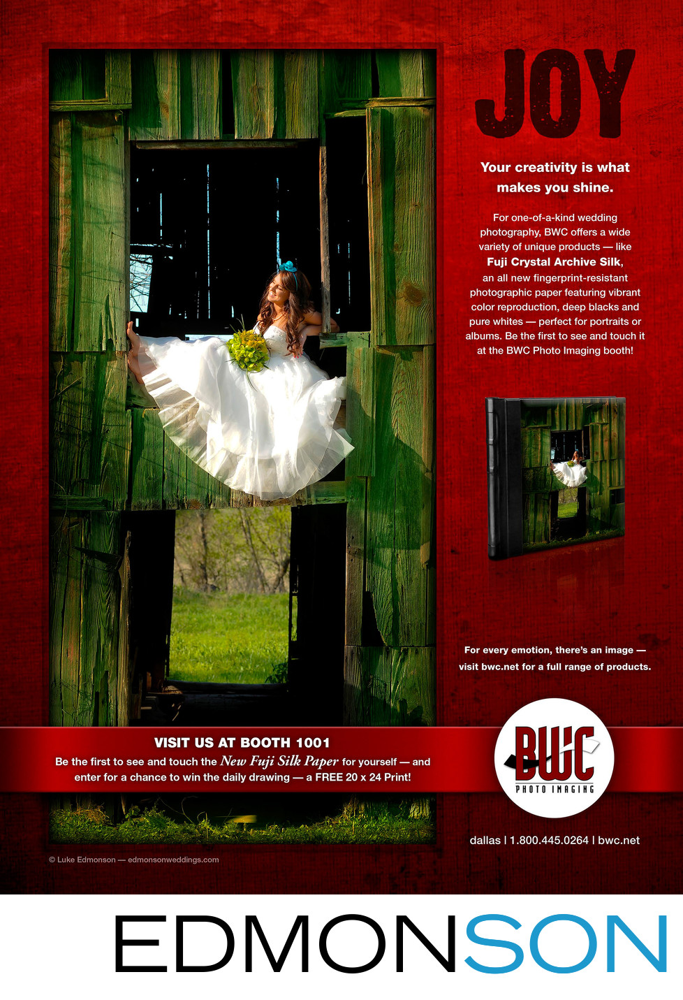 BWC Full Page Ad Of Bride In A Barn