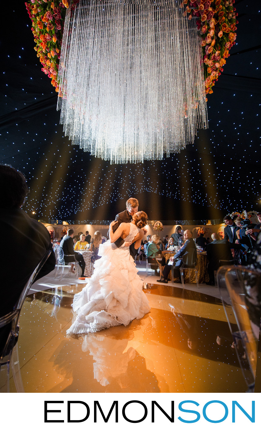 Huge Chandelier Transforms Tent During Epic First Dance