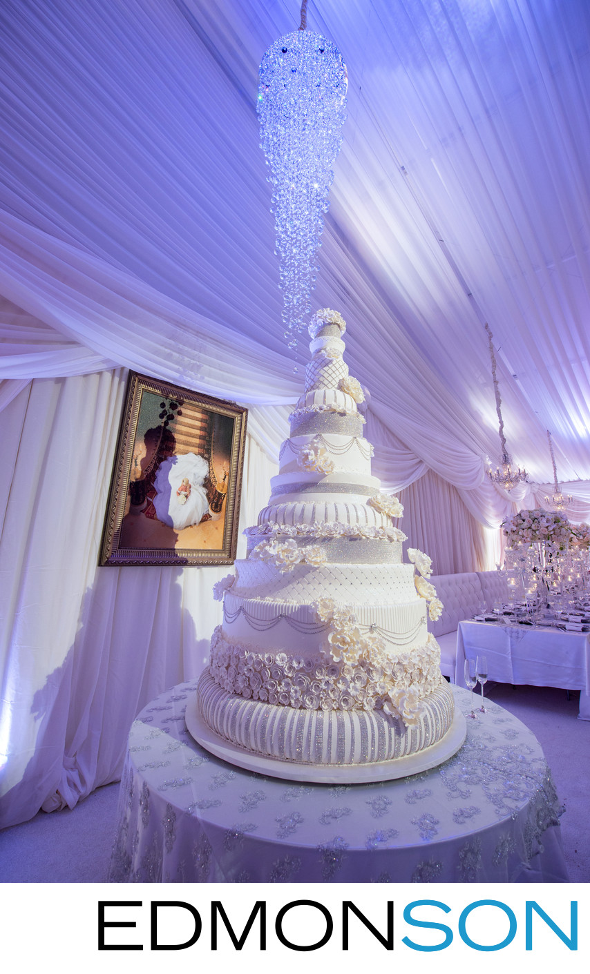 Massive White Wedding Cake Karen Tran Floral Designs