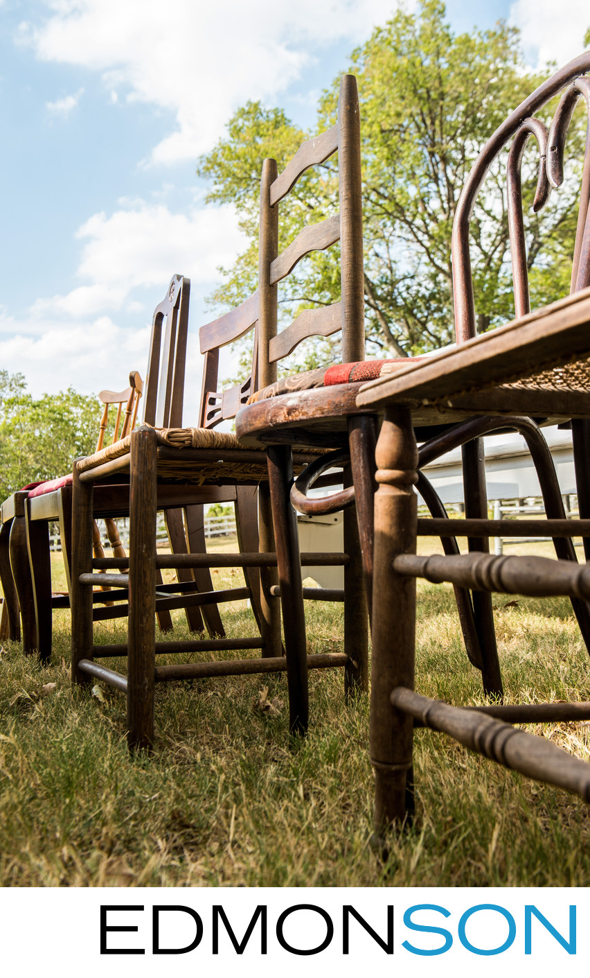 Rustic Wooden Wedding Chairs at Texas Ranch