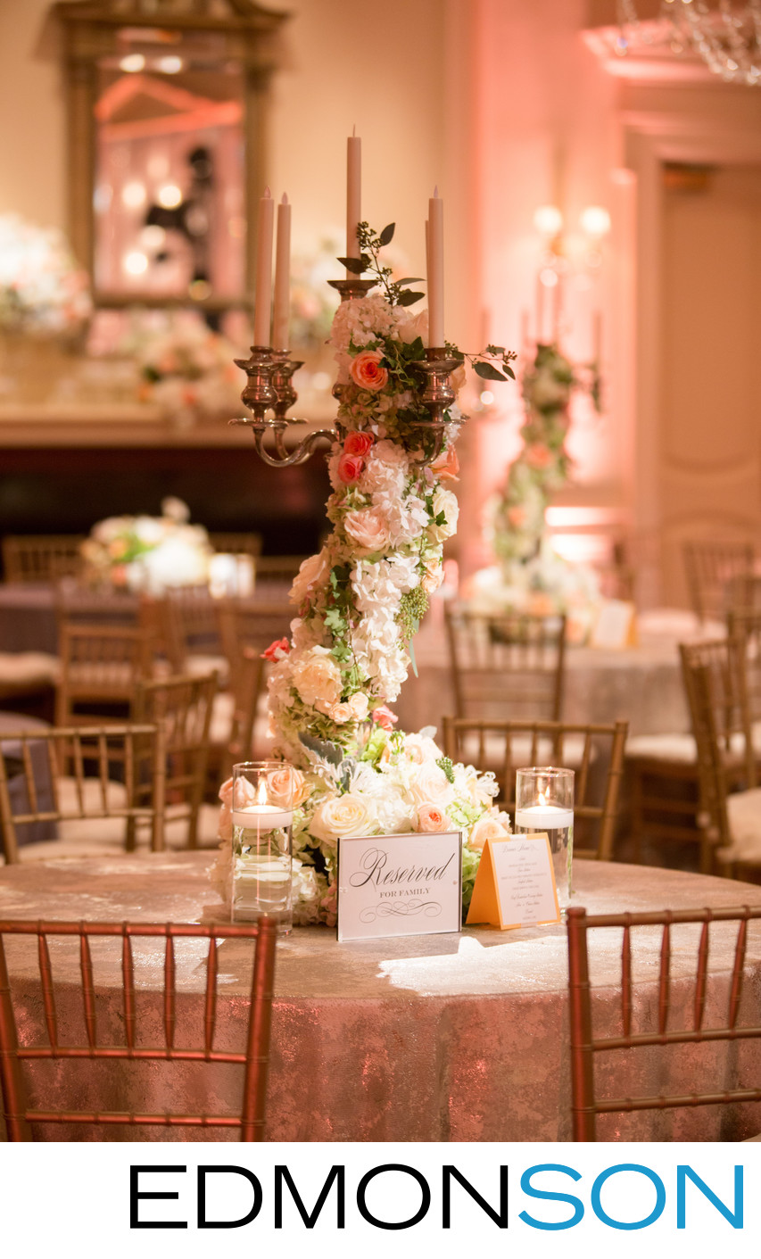 Flower Candelabra Centerpiece At Arlington Hall