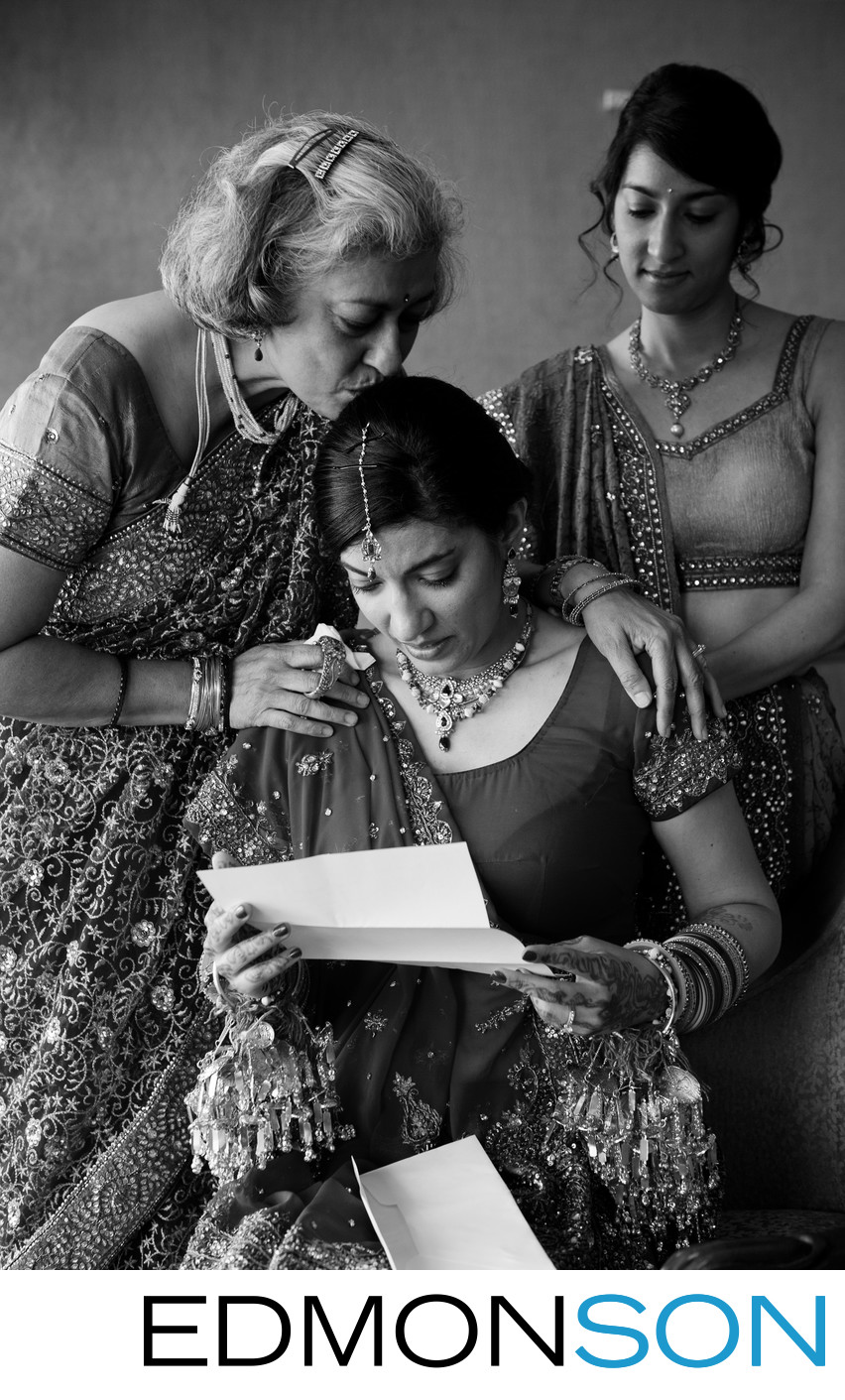 Bride Reads Letter Before Indian Wedding In Dallas