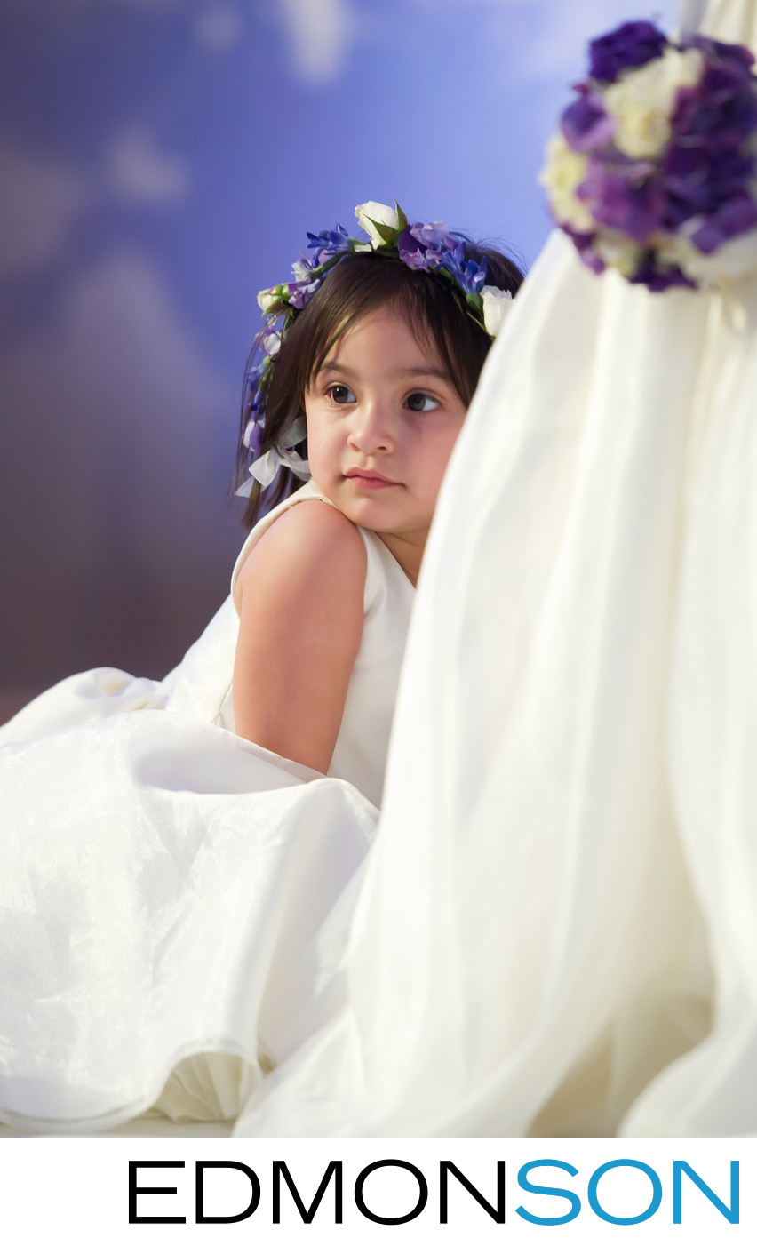 Flower Girl Relaxes During Dallas Wedding At Crescent