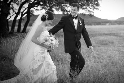 Black & White Outdoor Wedding Photo At Rough Creek