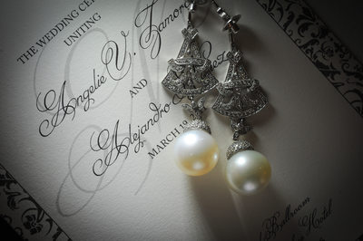 Wedding Details Of Pearl Earrings At Crescent