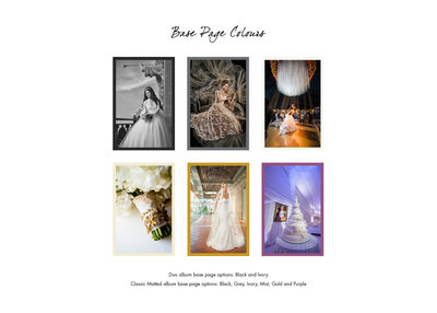 Wedding Album Cover Base Page Colors For Matted & Duo